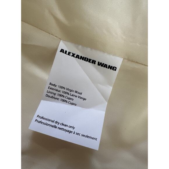 Alexander Wang Virgin Wool Shawl Lapel Blazer Size 8 Off-White - Picture 5 of 6